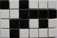 Zwart/Wit 2.3 x 2.3 cm keramiek glans