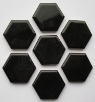 Zwart zeskant keramiek 4.5 cm