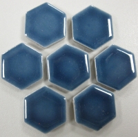Blauw zeskant keramiek 2.3 cm