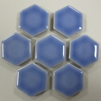Lila blauw zeskant keramiek 2.3 cm