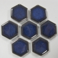 Donkerblauw zeskant  keramiek 2.3 cm