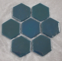 Aqua parelmoer zeskant 5.5 cm