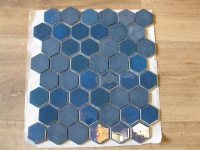Blue grote mat zeskant 5.5 cm