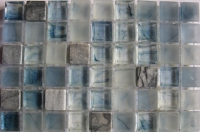 Blauw glas/natuursteen 1.5 x 1.5 cm lux VB