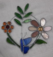 Cirkel vlinder en bloem