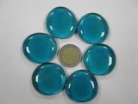 Petrol doorzichtig glasnuggets XL