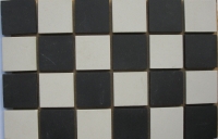 Ivoor/Zwart 2.5 x 2.5 cm porselein mat 3 mm