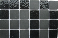Zwart 2.5 x 2.5 cm porselein half/mat-glanzend VB