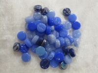 Blauw mix dots/mini glasnuggets