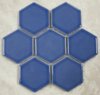 Lila blauw zeskant keramiek 5.5 cm
