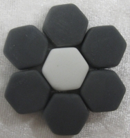 Zwart wit zeskant porselein 1.8 cm