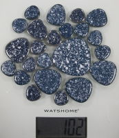 Donkerblauw  spikkel vormpjes keramiek