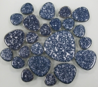 Donkerblauw  spikkel vormpjes keramiek