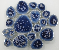 Donkerblauw  goud vormpjes keramiek