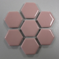 Roze zeskant keramiek 2.3 cm