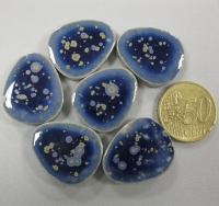 Blauw goud 6 x 3 cm vormpjes keramiek