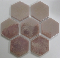 Roze parelmoer zeskant 4.5 cm