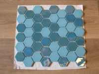 Turquoise grote mat zeskant 5.5 cm