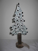 Kerstboom zilver glitter