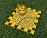 Mozaiek plateau met kaarsjes geel