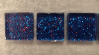 Donkerblauw glitter 2 x 2 cm