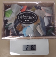 Doos 2 kilo  glasstukken voor mozaiek