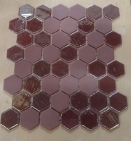 Burgundy grote mat zeskant 4.5 cm