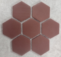 Burgundy mat zeskant 4.5 cm