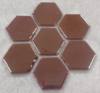 Burgundy parelmoer zeskant 4.5 cm