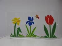 Bloemen gebogen glas