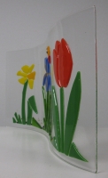 Bloemen gebogen glas