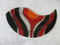 Schaal Rood zwart krul