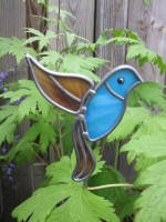 Vogeltje bruin blauw