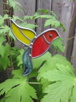 Vogeltje rood geel groen