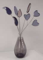 Vaas met bloemen lila