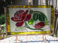 Raamscherm roos