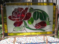 Raamscherm roos