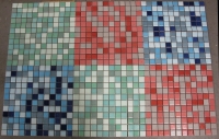 6 x grote mat  2.3 x 2.3 cm keramiek mat VB