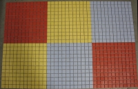 6 x grote mat  2.5 x 2.5 cm porselein mat 3 mm