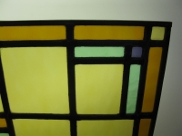 Glas in lood raam op standaard