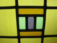 Glas in lood raam op standaard
