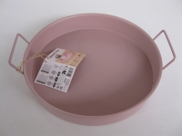 Metalen dienblad diep roze