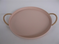 Metalen dienblad plat roze