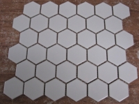 Wit grote mat zeskant 5.8 cm