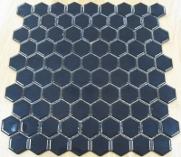 Zwart grote mat zeskant 3.8 cm