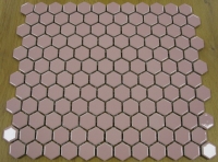 Roze grote mat zeskant 2.6 cm