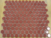 Bordeaux rood grote mat zeskant 2.6 cm