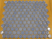 Lila blauw grote mat zeskant 2.6 cm