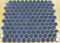 Donkerblauw grote mat zeskant 2.6 cm