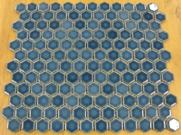 Blauw grote mat zeskant 2.6 cm